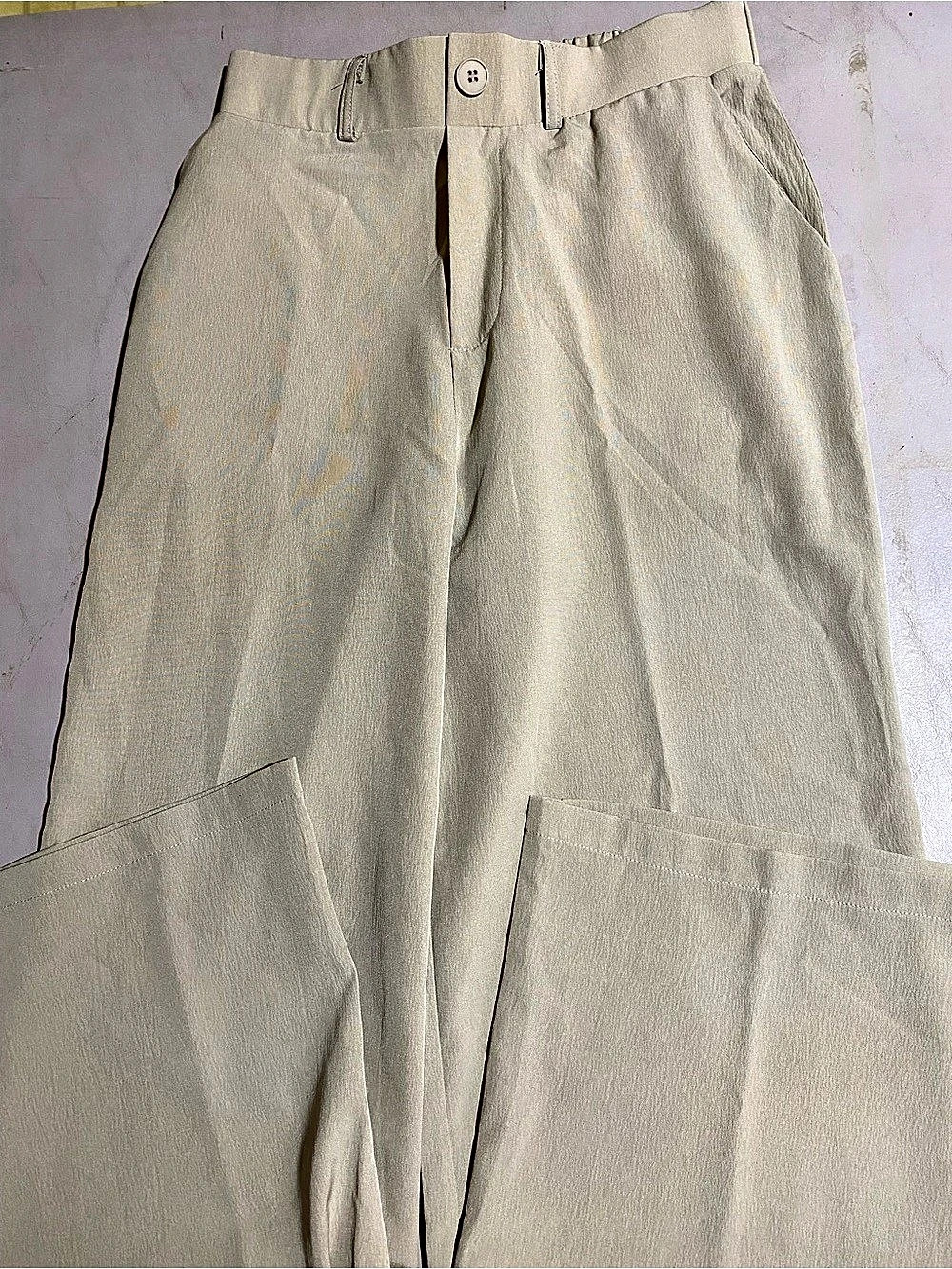 Wide Leg Trousers in Cream Like New